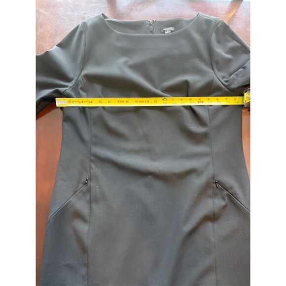 Ann‎ Taylor Women's Black Boat Neck 3/4 Sleeve Knee Length Dress Size 16 - Picture 9 of 11